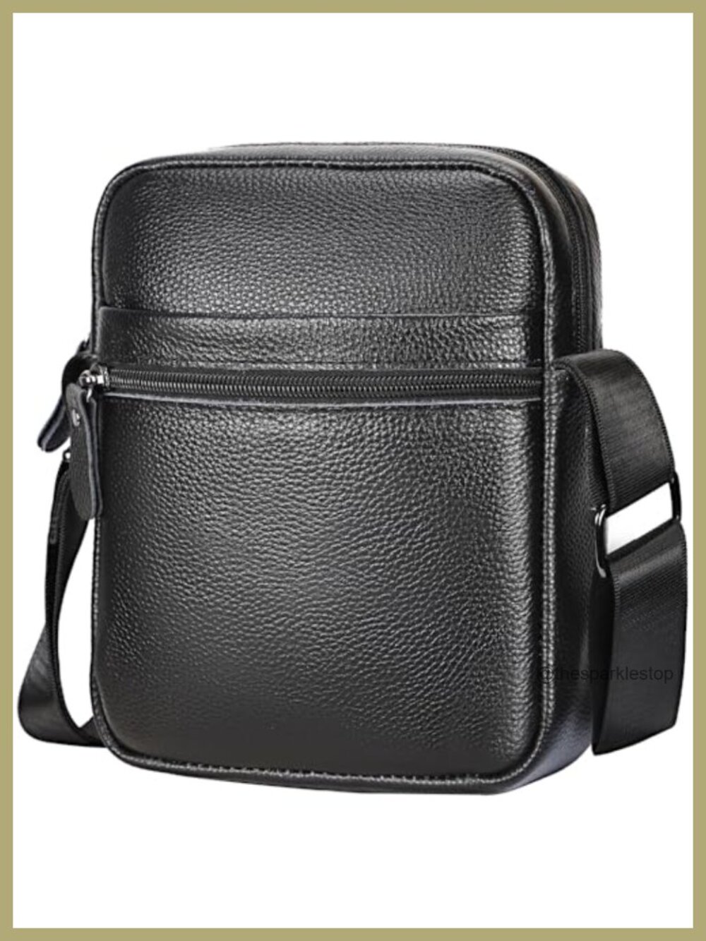 Genuine Leather Crossbody Bag for Men - Small Messenger Satchel Work Business